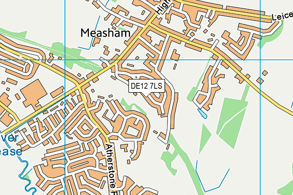 DE12 7LS map - OS VectorMap District (Ordnance Survey)