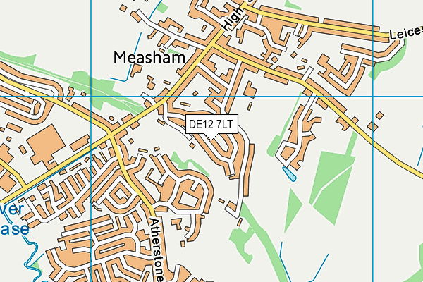 DE12 7LT map - OS VectorMap District (Ordnance Survey)