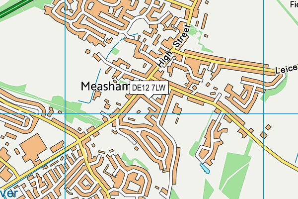 DE12 7LW map - OS VectorMap District (Ordnance Survey)