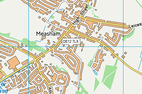 DE12 7LX map - OS VectorMap District (Ordnance Survey)