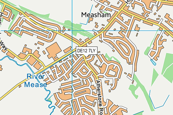DE12 7LY map - OS VectorMap District (Ordnance Survey)