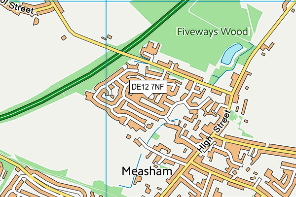 DE12 7NF map - OS VectorMap District (Ordnance Survey)