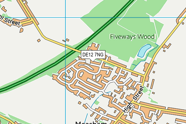 DE12 7NG map - OS VectorMap District (Ordnance Survey)