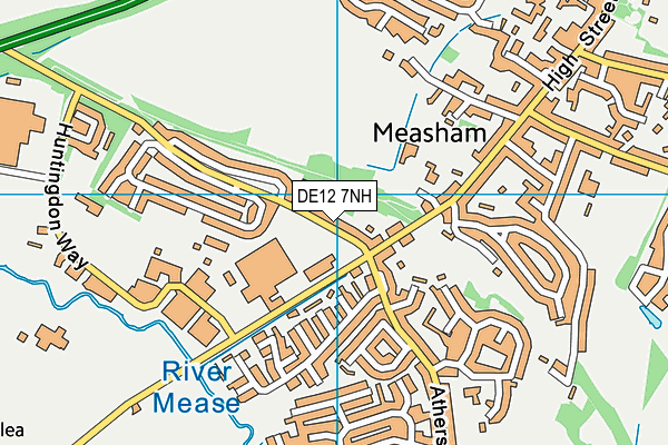 DE12 7NH map - OS VectorMap District (Ordnance Survey)