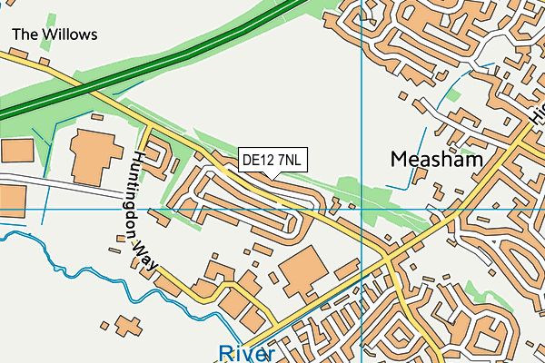 DE12 7NL map - OS VectorMap District (Ordnance Survey)