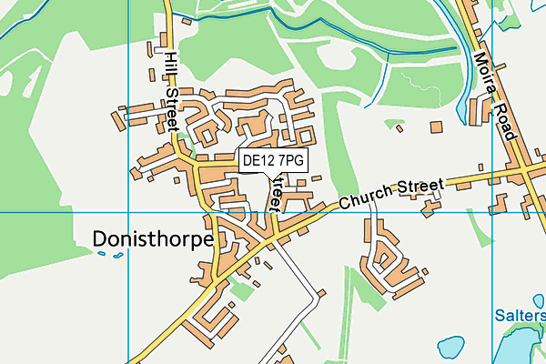 DE12 7PG map - OS VectorMap District (Ordnance Survey)