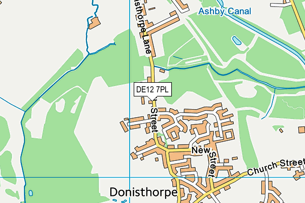 DE12 7PL map - OS VectorMap District (Ordnance Survey)
