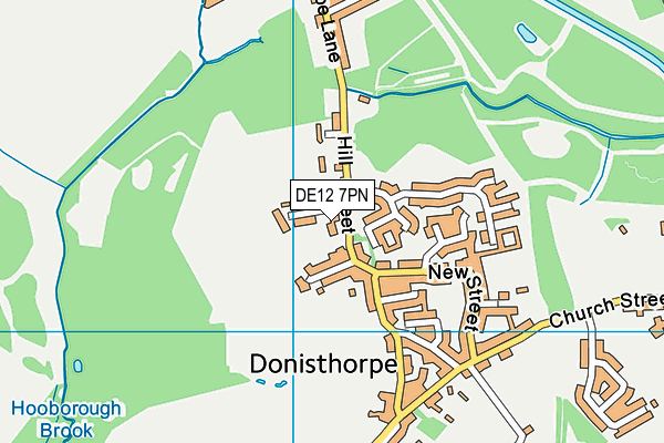 DE12 7PN map - OS VectorMap District (Ordnance Survey)