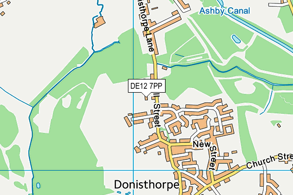 DE12 7PP map - OS VectorMap District (Ordnance Survey)