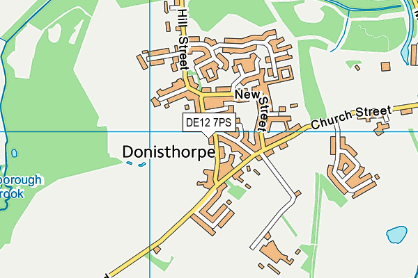 DE12 7PS map - OS VectorMap District (Ordnance Survey)