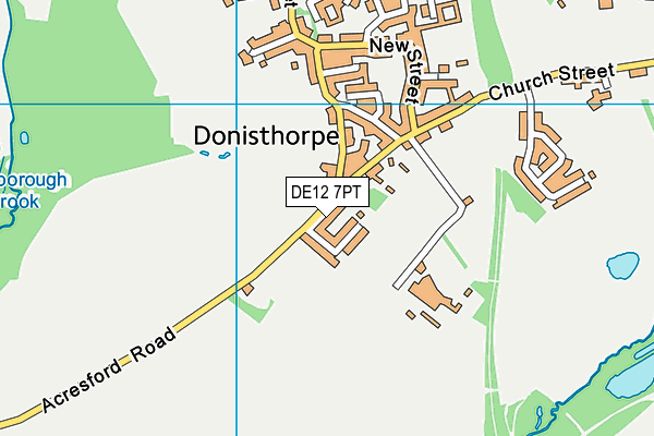 DE12 7PT map - OS VectorMap District (Ordnance Survey)