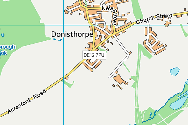 DE12 7PU map - OS VectorMap District (Ordnance Survey)