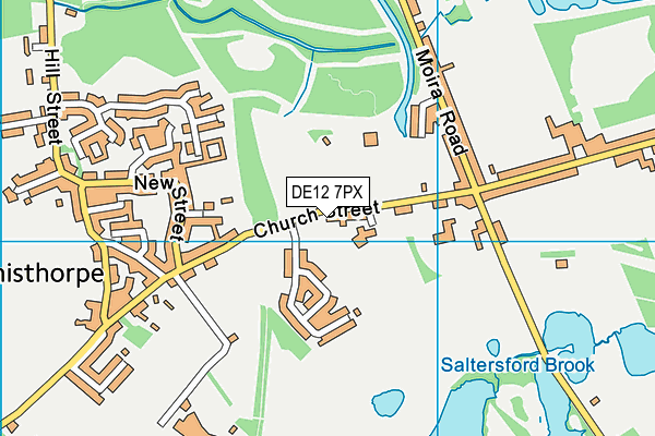DE12 7PX map - OS VectorMap District (Ordnance Survey)