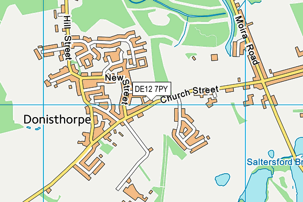 DE12 7PY map - OS VectorMap District (Ordnance Survey)