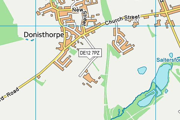 DE12 7PZ map - OS VectorMap District (Ordnance Survey)