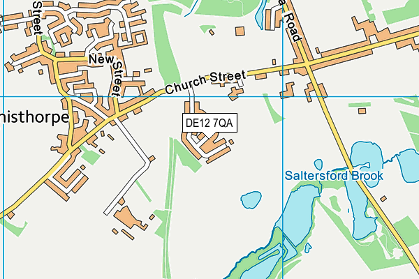 DE12 7QA map - OS VectorMap District (Ordnance Survey)