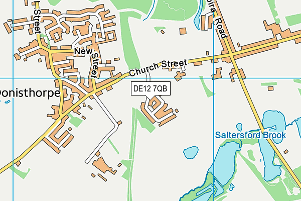 DE12 7QB map - OS VectorMap District (Ordnance Survey)