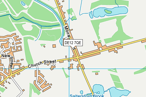 DE12 7QE map - OS VectorMap District (Ordnance Survey)