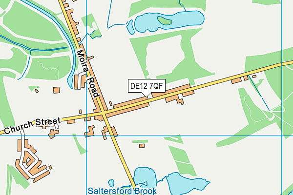 DE12 7QF map - OS VectorMap District (Ordnance Survey)