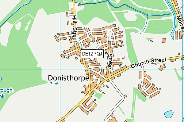 DE12 7QJ map - OS VectorMap District (Ordnance Survey)