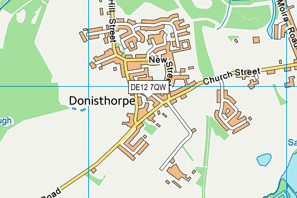 DE12 7QW map - OS VectorMap District (Ordnance Survey)
