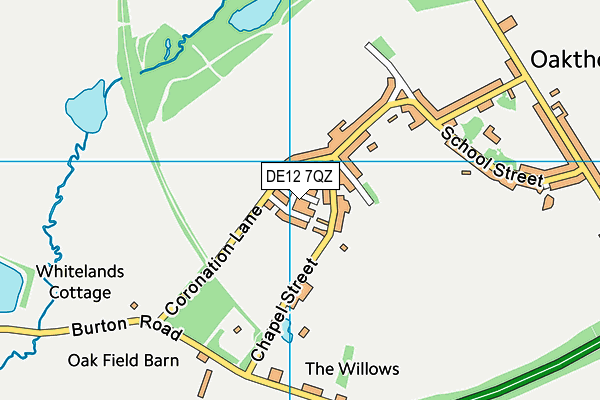 DE12 7QZ map - OS VectorMap District (Ordnance Survey)