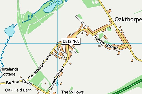 DE12 7RA map - OS VectorMap District (Ordnance Survey)