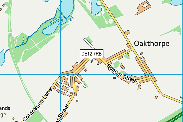 DE12 7RB map - OS VectorMap District (Ordnance Survey)