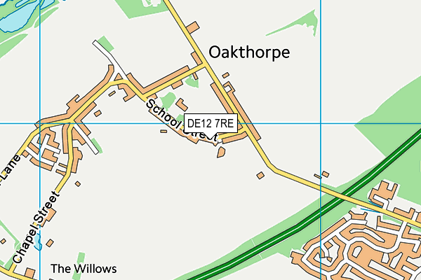 Oakthorpe Primary School map (DE12 7RE) - OS VectorMap District (Ordnance Survey)