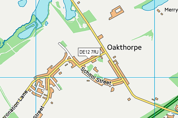 DE12 7RJ map - OS VectorMap District (Ordnance Survey)