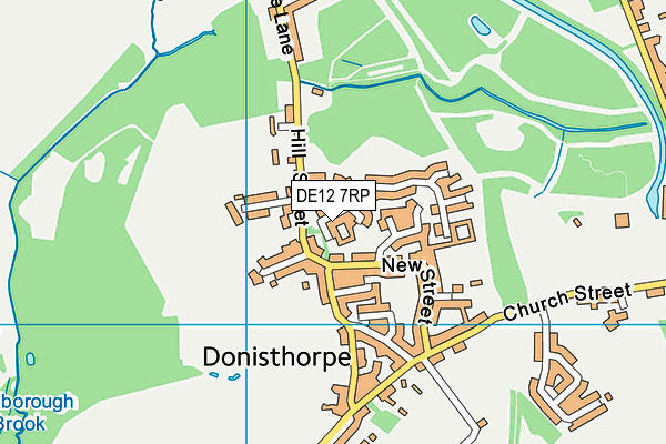 DE12 7RP map - OS VectorMap District (Ordnance Survey)