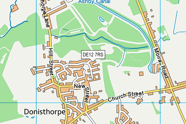 DE12 7RS map - OS VectorMap District (Ordnance Survey)