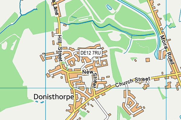 DE12 7RU map - OS VectorMap District (Ordnance Survey)