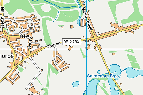 DE12 7RX map - OS VectorMap District (Ordnance Survey)