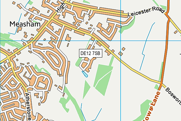 DE12 7SB map - OS VectorMap District (Ordnance Survey)