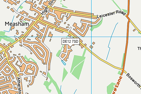 DE12 7SD map - OS VectorMap District (Ordnance Survey)