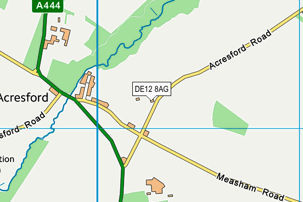 DE12 8AG map - OS VectorMap District (Ordnance Survey)