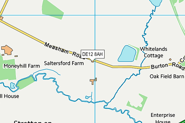 DE12 8AH map - OS VectorMap District (Ordnance Survey)
