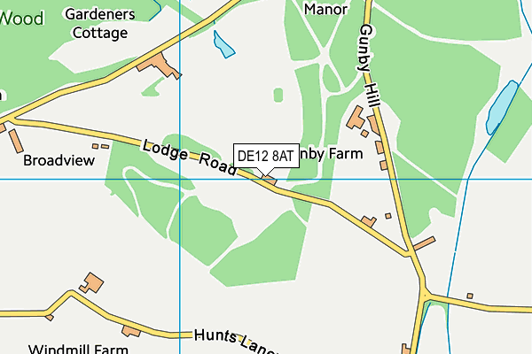 DE12 8AT map - OS VectorMap District (Ordnance Survey)