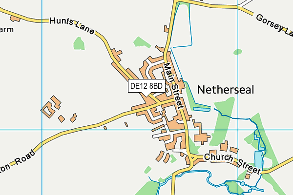 DE12 8BD map - OS VectorMap District (Ordnance Survey)