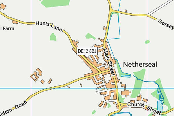 DE12 8BJ map - OS VectorMap District (Ordnance Survey)