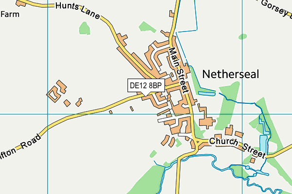 DE12 8BP map - OS VectorMap District (Ordnance Survey)