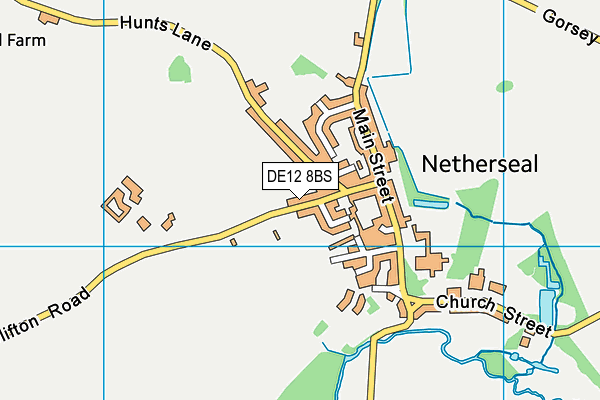 DE12 8BS map - OS VectorMap District (Ordnance Survey)