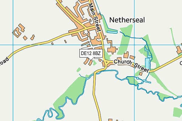 DE12 8BZ map - OS VectorMap District (Ordnance Survey)