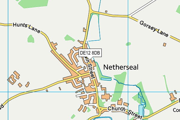 DE12 8DB map - OS VectorMap District (Ordnance Survey)