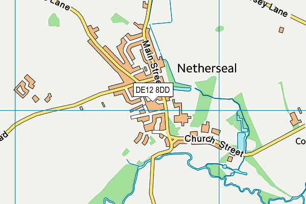 DE12 8DD map - OS VectorMap District (Ordnance Survey)