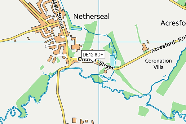 DE12 8DF map - OS VectorMap District (Ordnance Survey)