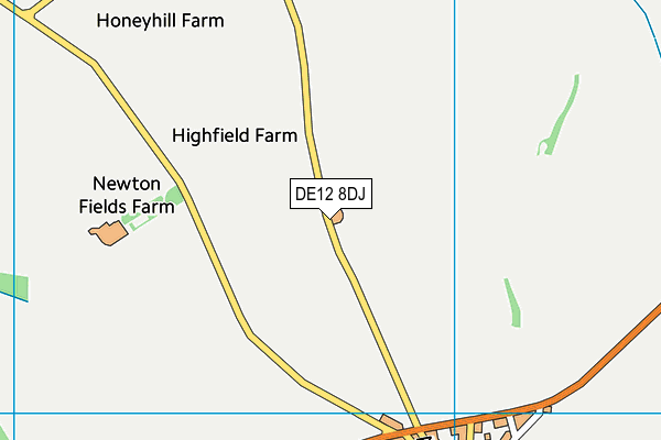 DE12 8DJ map - OS VectorMap District (Ordnance Survey)