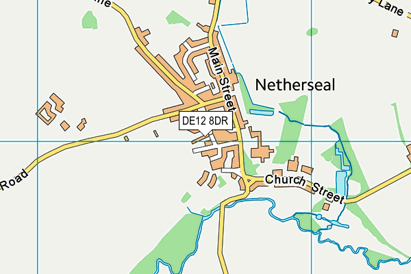 DE12 8DR map - OS VectorMap District (Ordnance Survey)