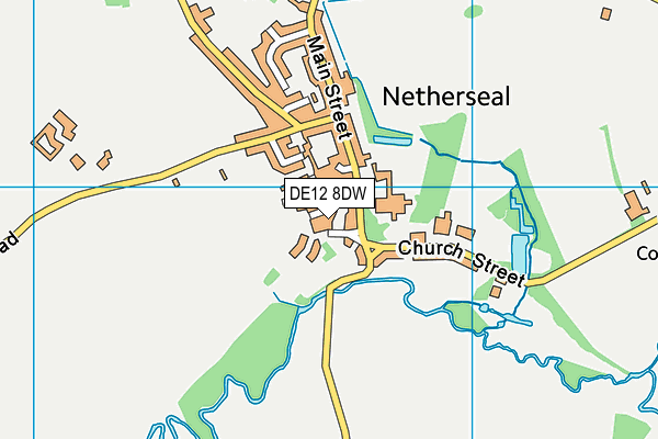DE12 8DW map - OS VectorMap District (Ordnance Survey)